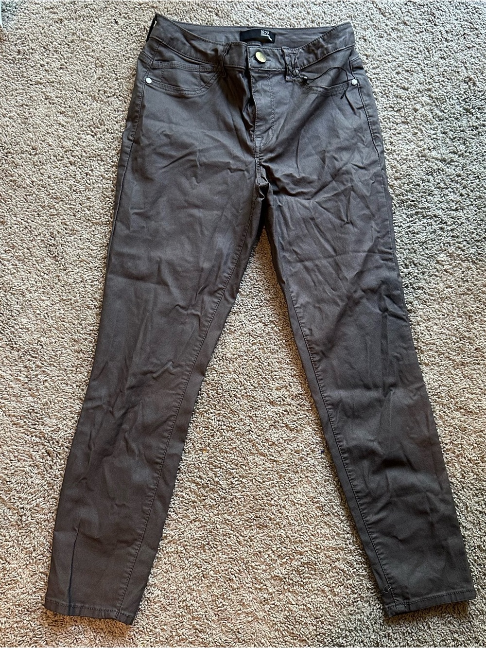 1822 Denim Men's Dark Brown Slim Chinos